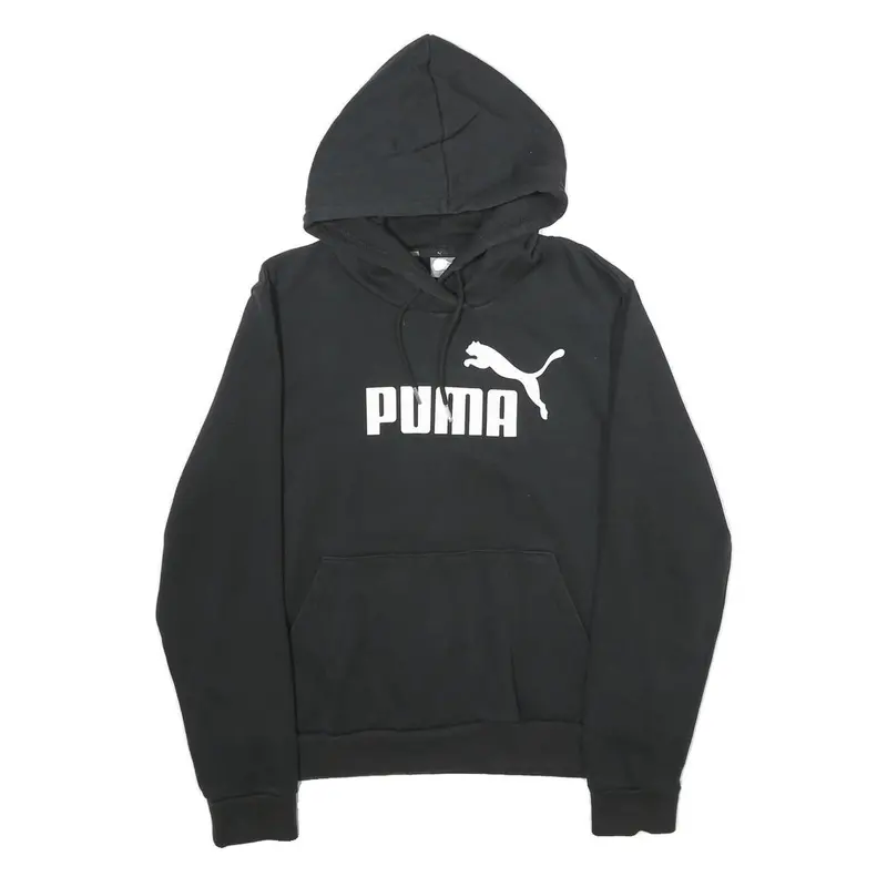 Puma Womens Black Hoodie Uk 14 Cotton Blend Pullover Casual Sports Sweatshirt 1