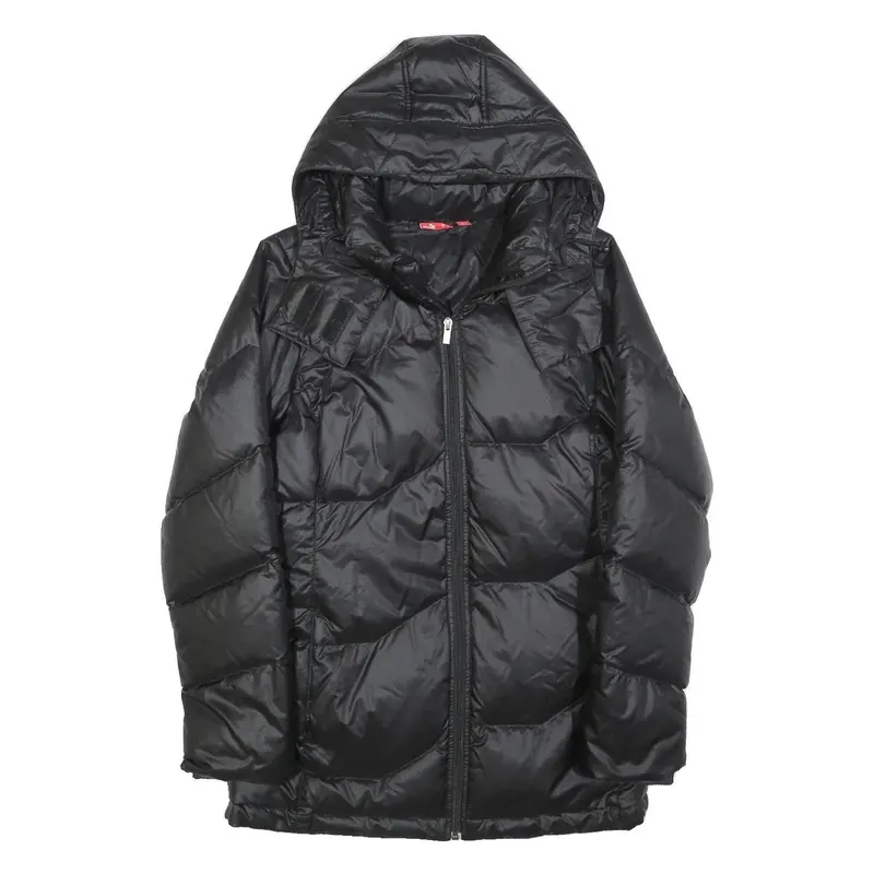 Puma Womens Black Jacket Uk 14 Polyester Zip Hooded Puffer Stylish Warmwear 1
