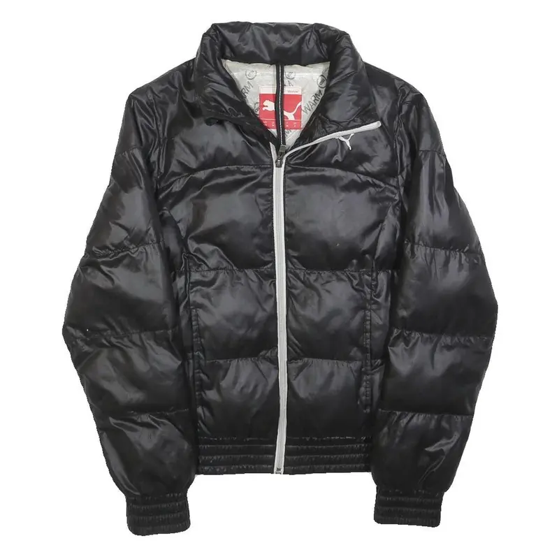Puma Womens Black Jacket Uk 8 Polyester Blend Classic Zip Puffer Sportswear 1