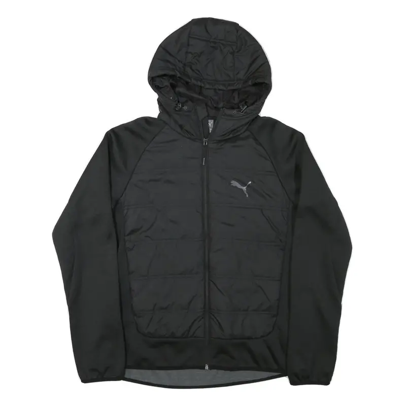 Puma Womens Black Zip Hooded Casual Jacket Uk 14 Polyester Blend Plain 1