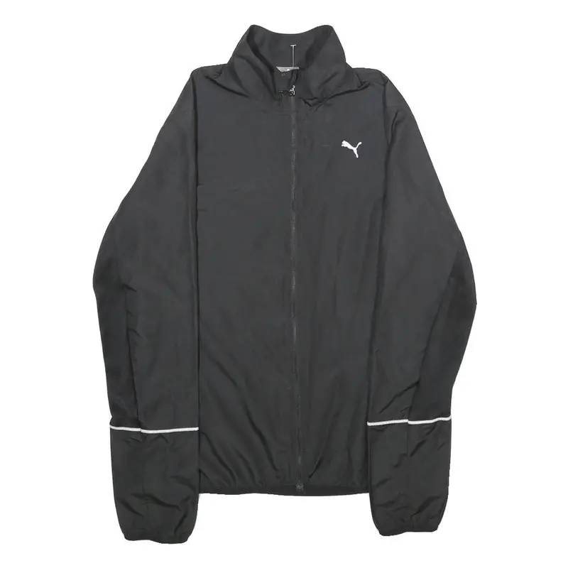 Puma Womens Black Zip Jacket Uk 12 Polyester Plain Lightweight Sportswear 1