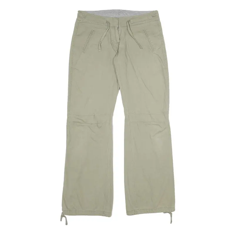Puma Womens Cotton Beige Relaxed Tapered Trousers W28 L32 Casual Comfort 1
