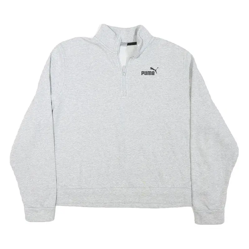 Puma Womens Grey 1/4 Zip Sweatshirt 3Xl Cotton Blend Pullover Casual 1