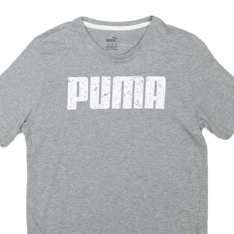 Puma Womens Grey Classic T-Shirt Xs Short Sleeve Crew Neck Cotton Blend Casual 2