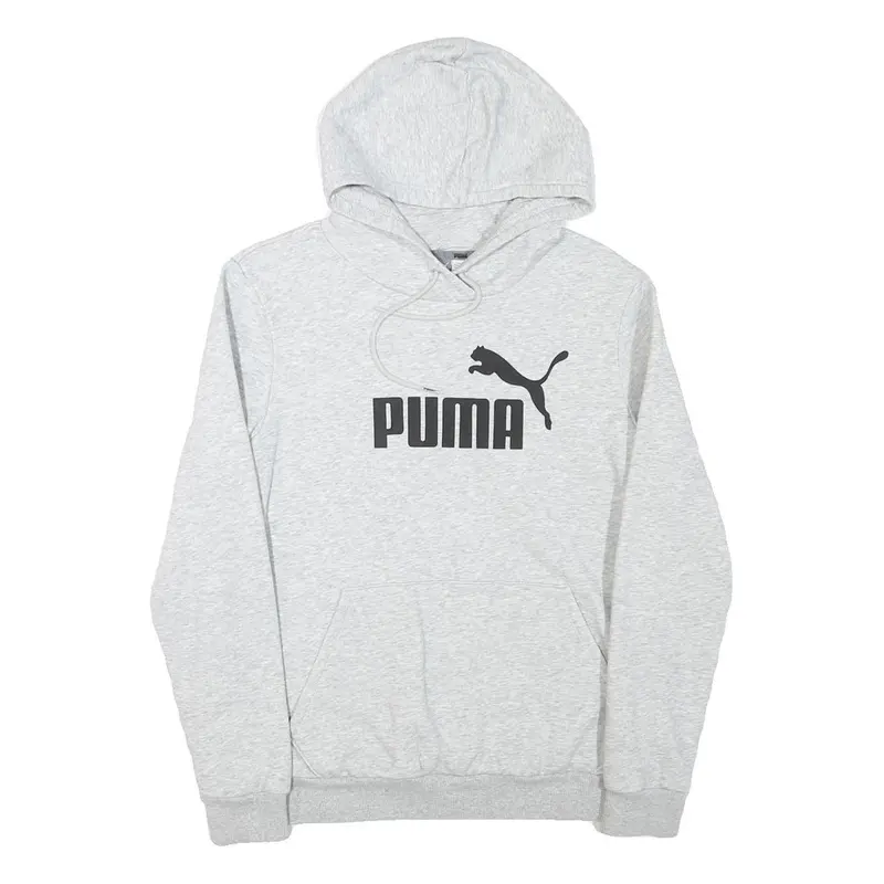 Puma Womens Grey Hoodie M Cotton Blend Pullover Casual Sportswear 1