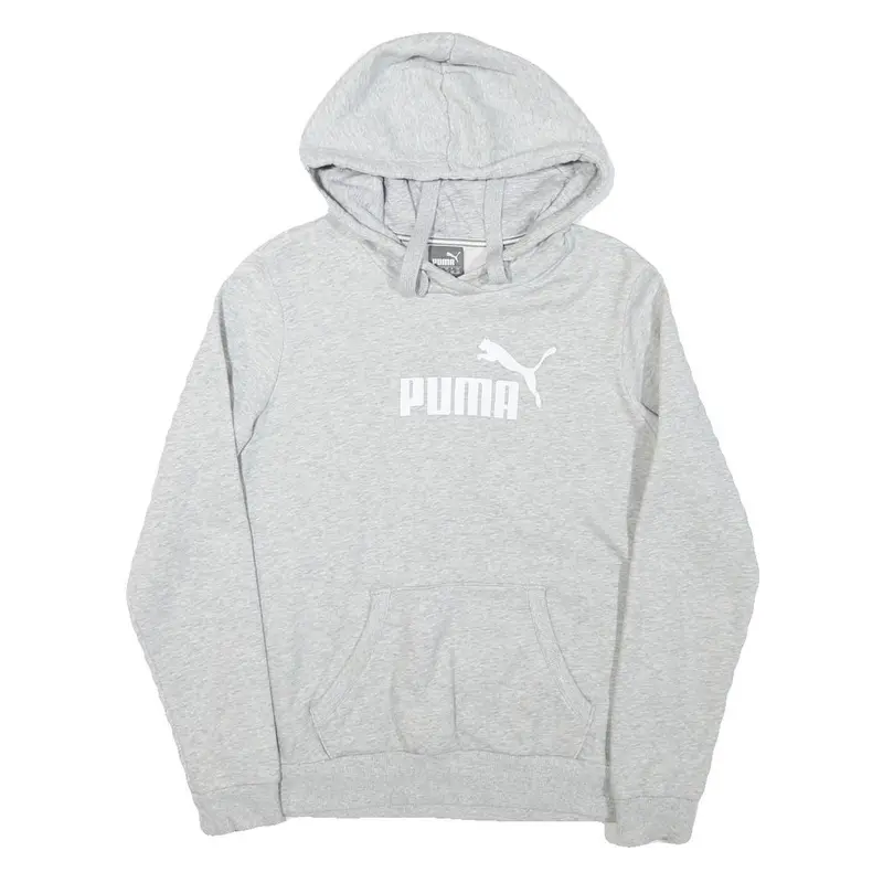 Puma Womens Grey Hoodie M Cotton Blend Pullover Sweatshirt Casual 1