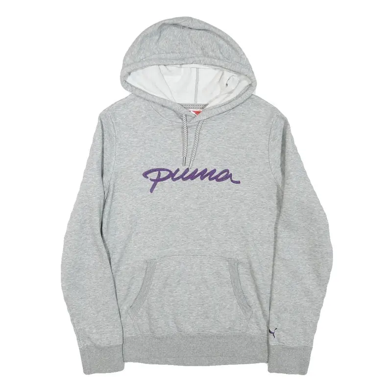 Puma Womens Grey Hoodie S Cotton Blend Pullover Casual Hoodie 1