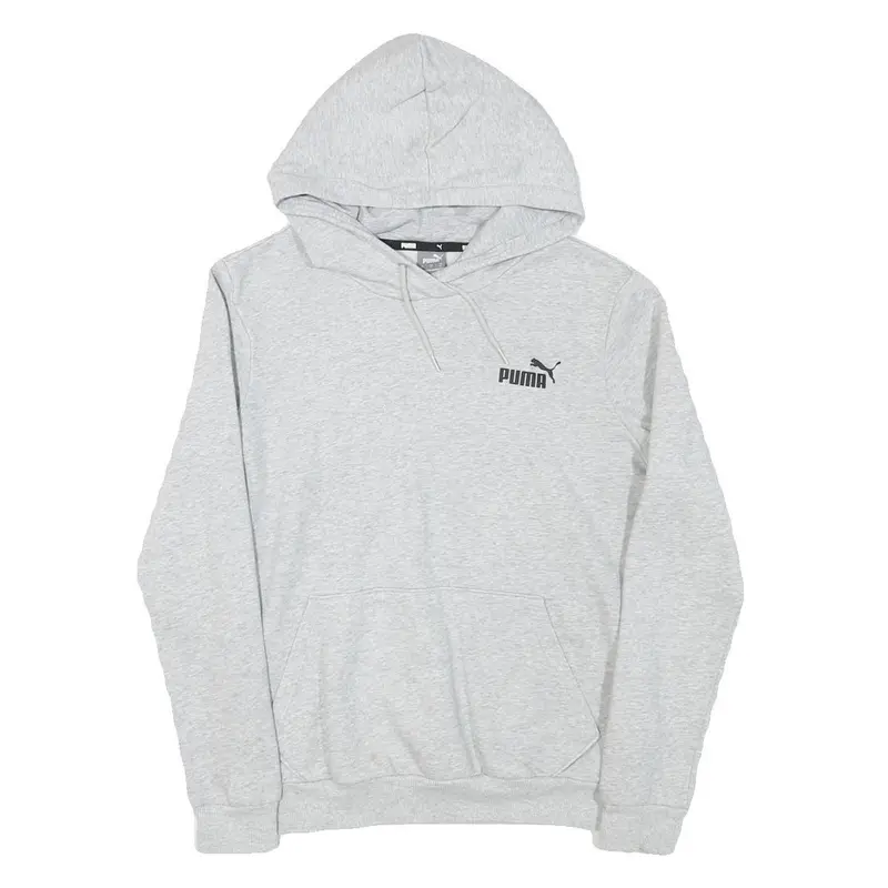 Puma Womens Grey Hoodie S Cotton Blend Pullover Hooded Sweatshirt Casual 1