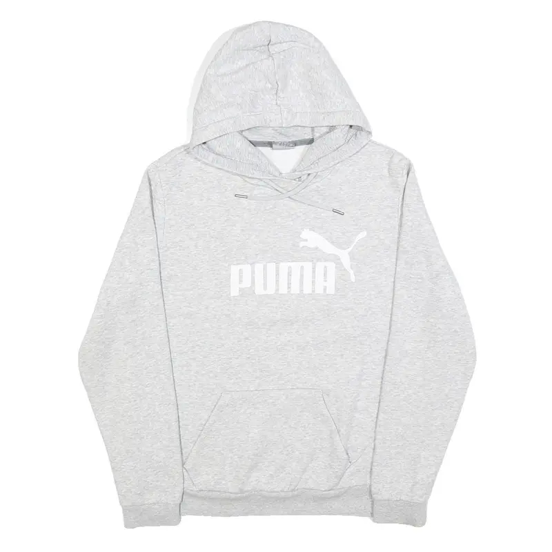 Puma Womens Grey Hoodie Uk 14 Cotton Blend Pullover Casual Sportswear 1