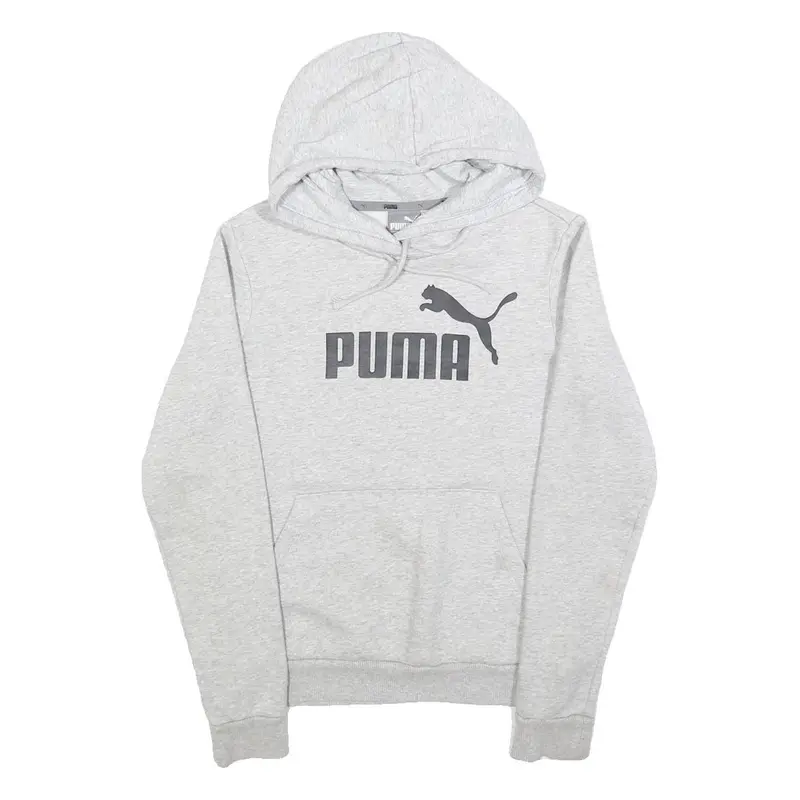 Puma Womens Grey Hoodie Uk 8 Cotton Blend Casual Pullover Sweatshirt 1