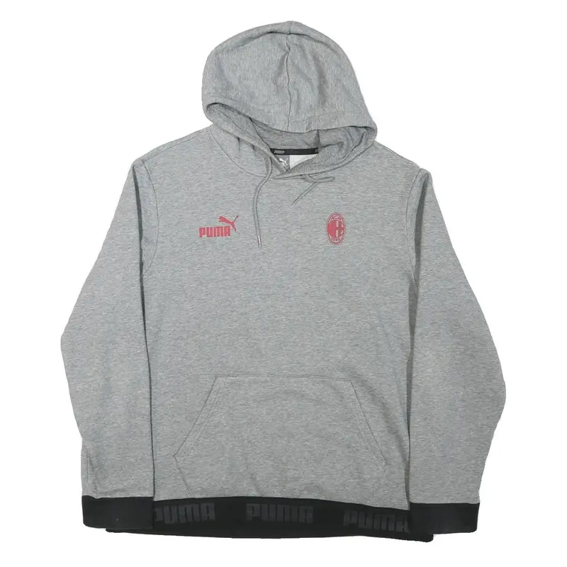 Puma Womens Grey Milan Hoodie L Cotton Blend Casual Sportswear 1