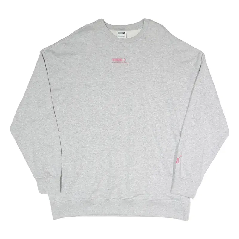 Puma Womens Grey Sweatshirt Crew Neck Xl Cotton Blend Casual Logo Printed 1