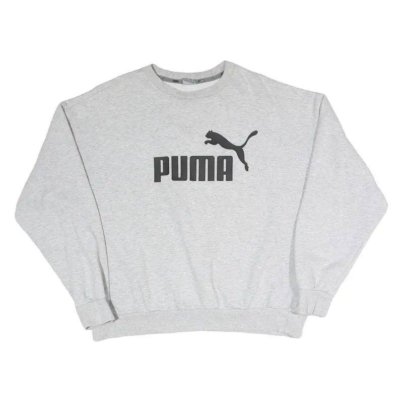 Puma Womens Grey Sweatshirt Pullover Xl Cotton Blend Crew Neck Casual Sportswear 1