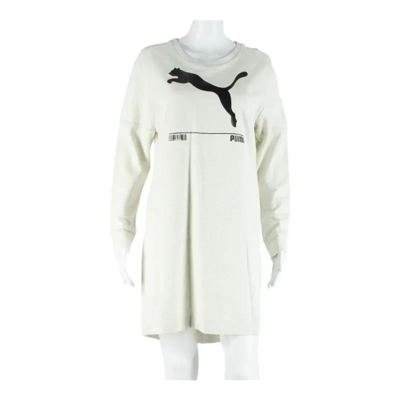 Puma Womens Jumper Dress Cream Long Sleeve Knee Length S 1