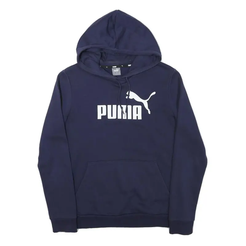 Puma Womens Navy Hoodie S Cotton Blend Pullover Hooded Sweatshirt 1