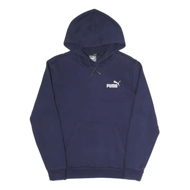 Puma Womens Navy Hoodie Xs Cotton Blend Pullover Hooded Sweatshirt 1