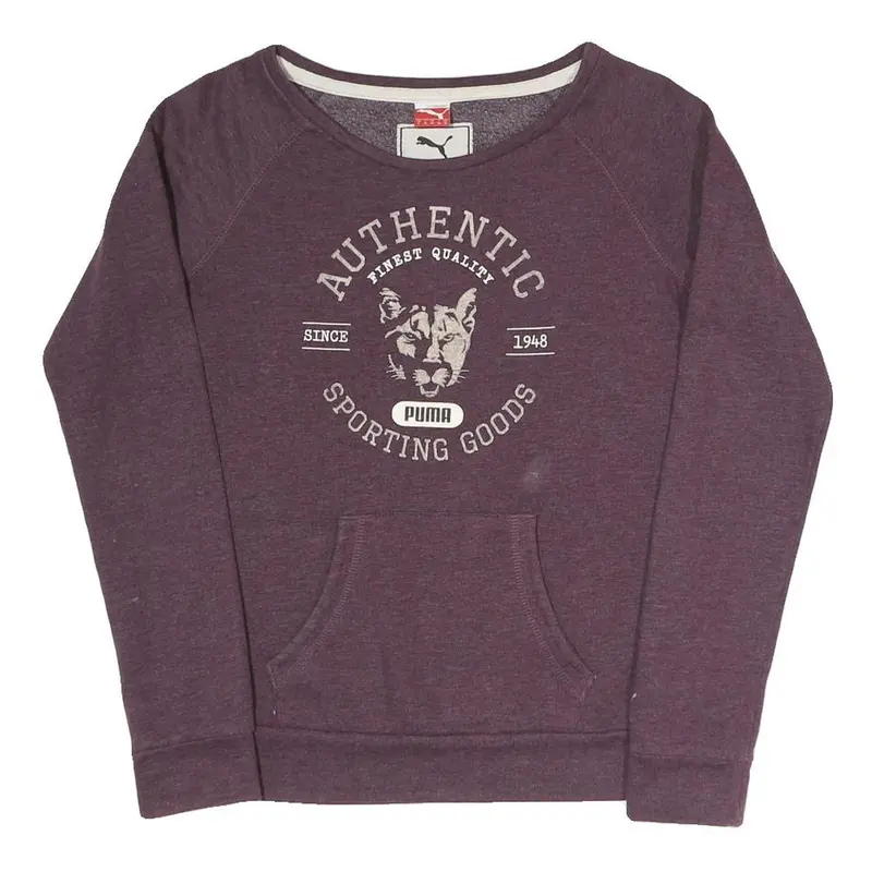 Puma Womens Purple Authentic Sporting Goods Crew Neck Uk 10 Sweatshirt Cotton 1