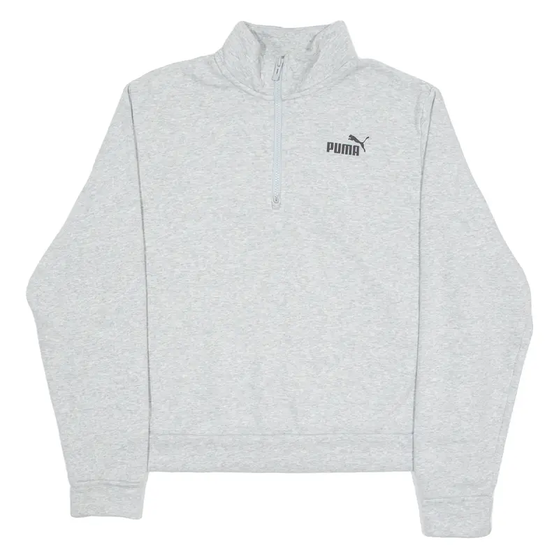 Puma Womens Sweatshirt Grey 1/4 Zip Xl 1