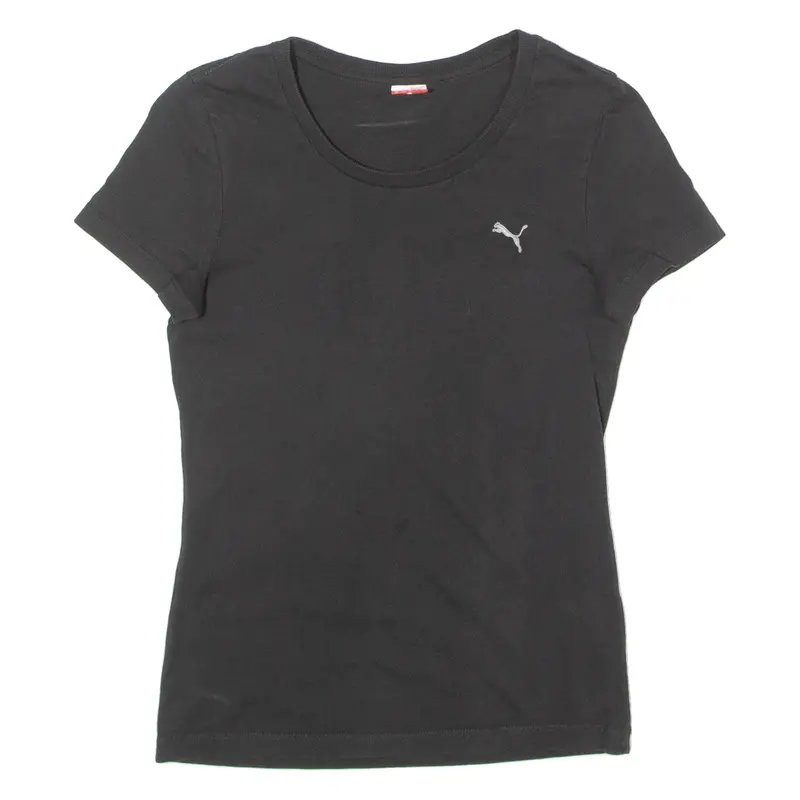 Puma Womens T-Shirt Black Crew Neck Uk 8 1
