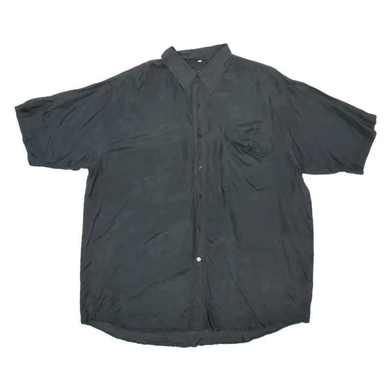 Pura Seta Mens Plain Shirt Black L 1