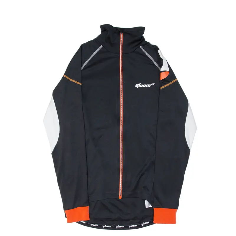 Qloom Cycling Full Zip Mens Jersey Black Long Sleeve M 1