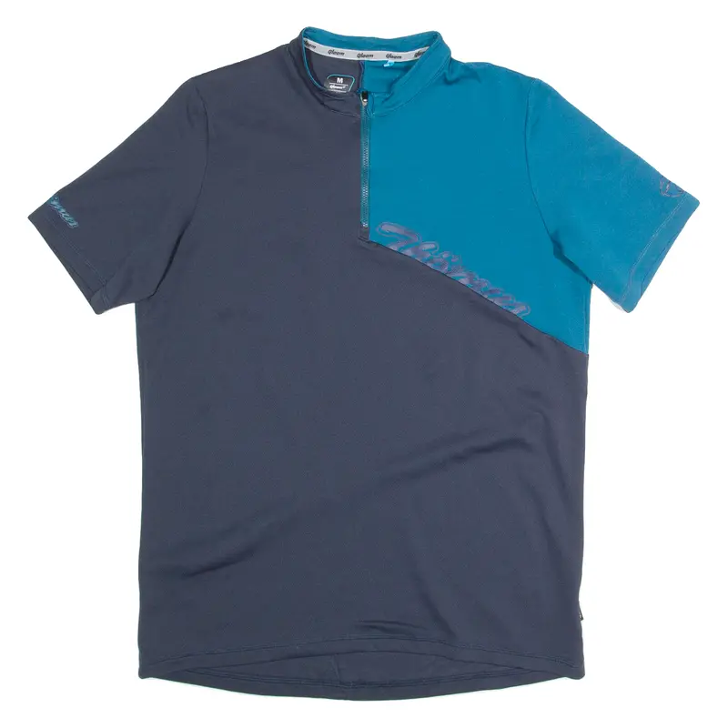 Qloom Cycling Mens Jersey Blue 1/4 Zip M 1