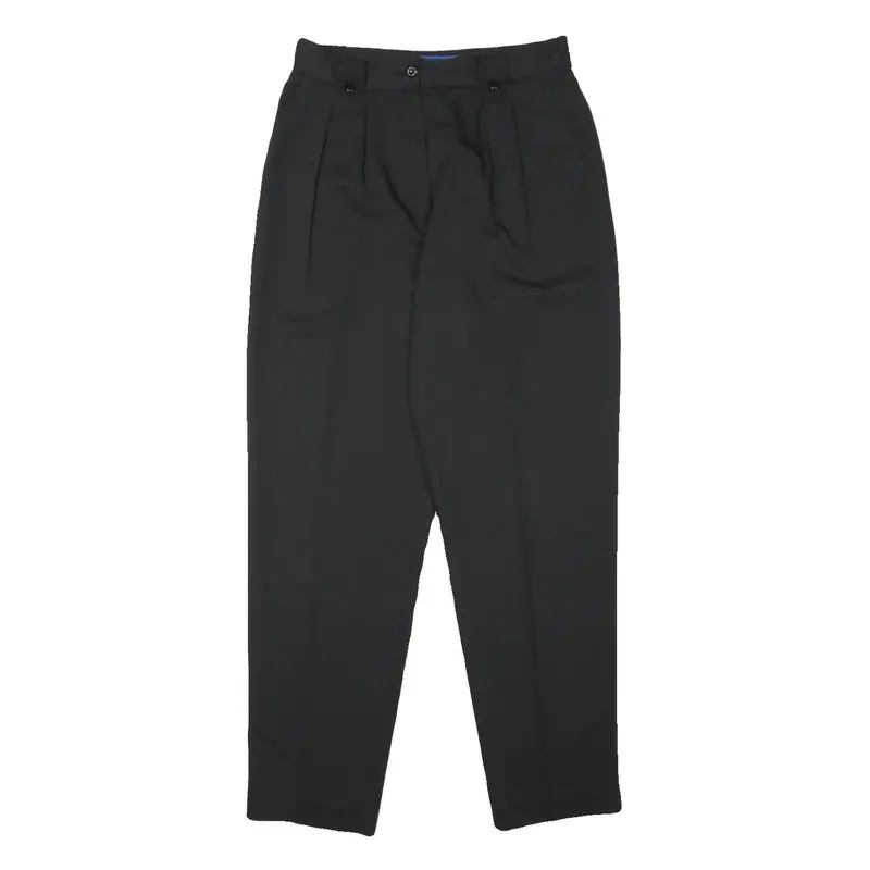 Quattro Womens Black Relaxed Tapered Trousers W28 L29 Tailored Polyester Blend 1