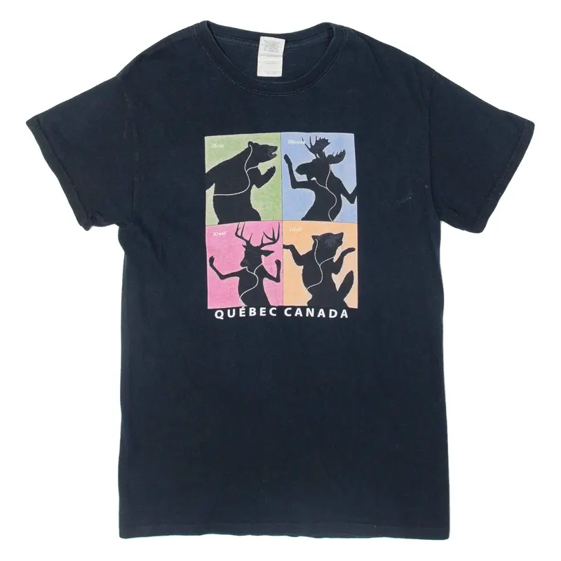 Quebec Canada Mens T-Shirt Blue S 1