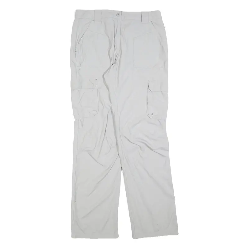 Quecha Womens Relaxed Light Grey Polyester Blend Cargo Trousers W30 L30 1
