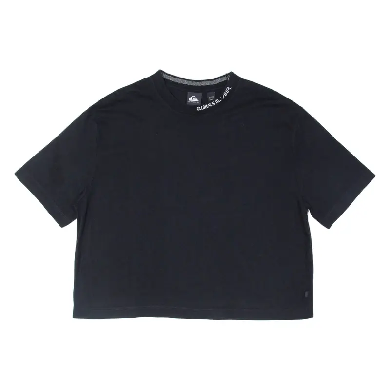 Quiksilver Cropped Oversized Womens T-Shirt Black Xs 1