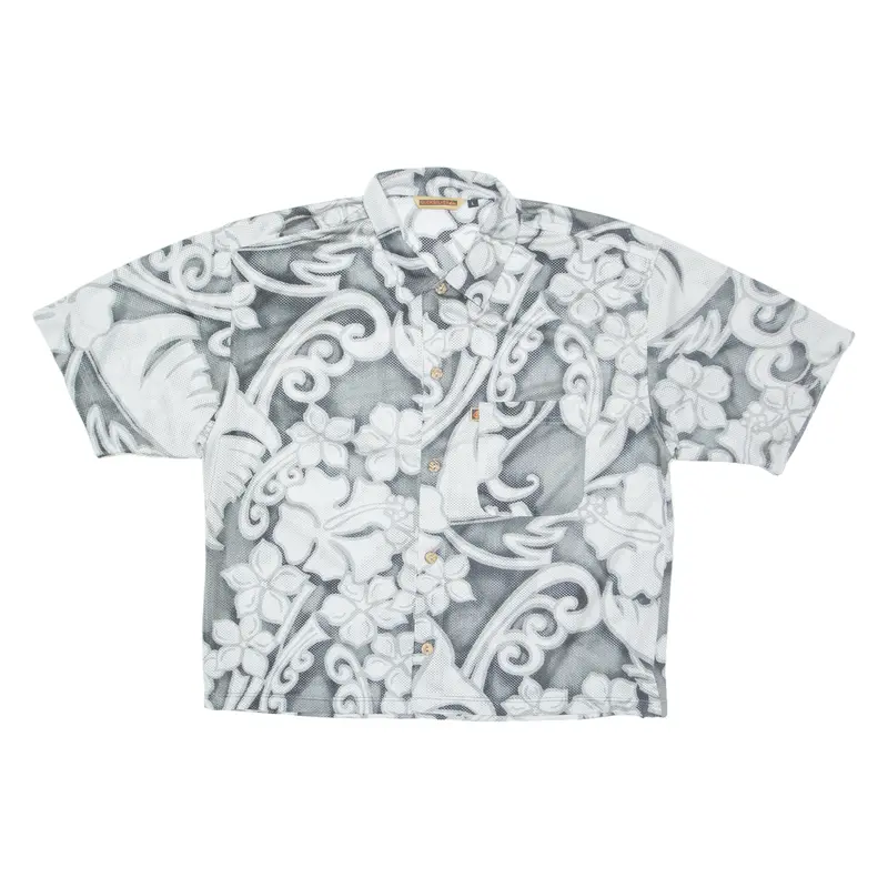 Quiksilver Mens Shirt Grey Crazy Pattern L 1