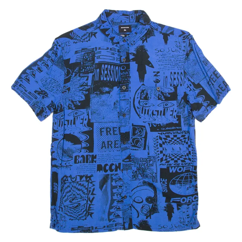 Quiksilver Modern Fit Mens Shirt Blue Xs 1