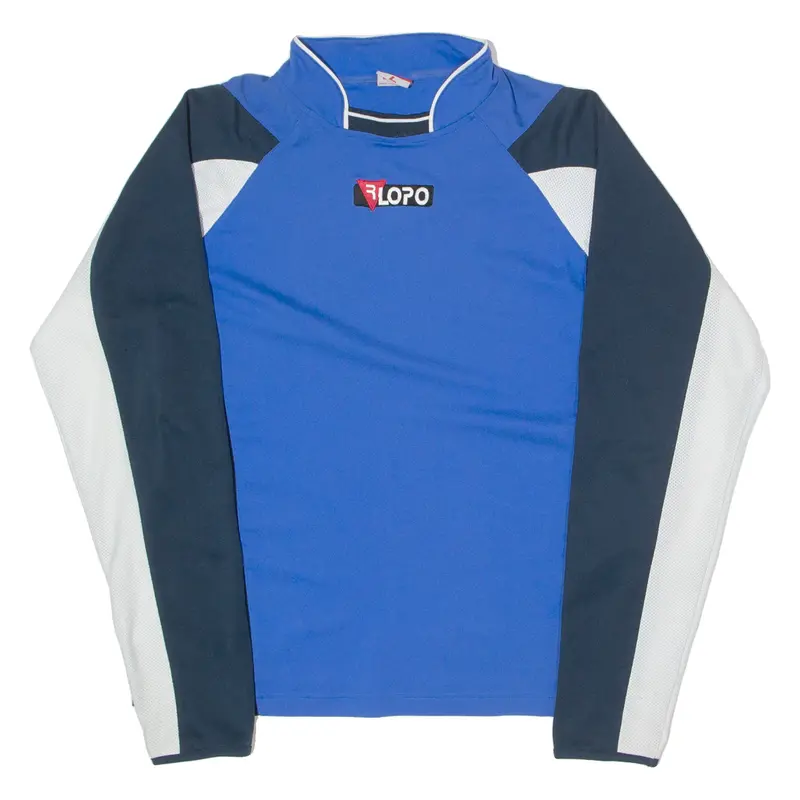 R Lopo Template Mens Football Shirt Jersey Blue Long Sleeve High Neck L 1
