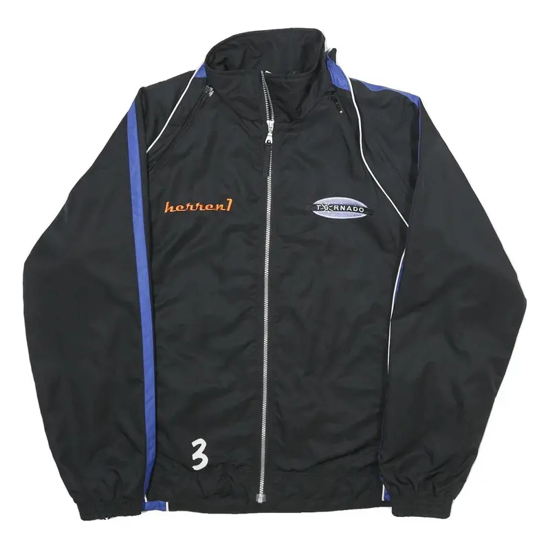 R-Tex Mens Black & Blue Zip Jacket L Polyester Tornado Sportswear 1