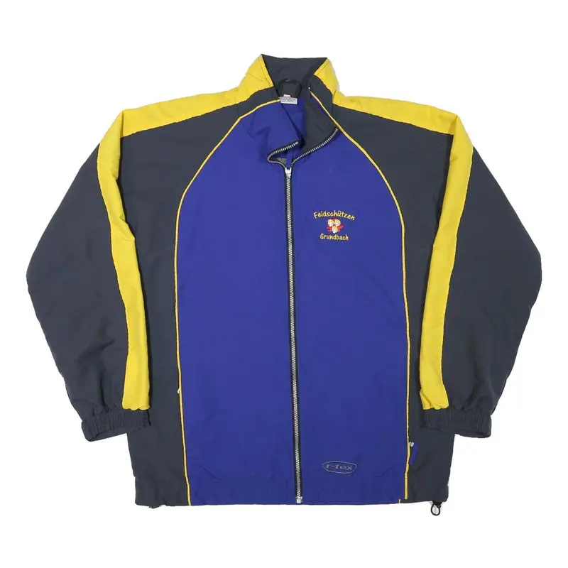 R-Tex Mens Blue & Yellow Zip Jacket Xl Polyester Blend Sports Embroidered 1