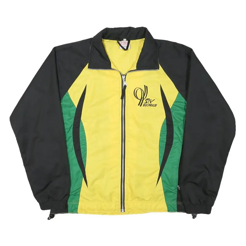 R-Tex Mens Yellow & Green Colourblock Zip Jacket M Polyester Blend Sports Logo 1