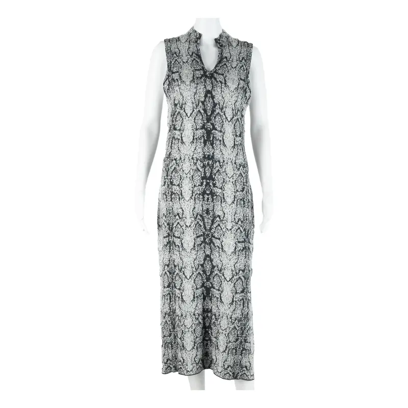 Rachel Zoe Womens Shift Dress Grey Animal Print Sleeveless Long L 1