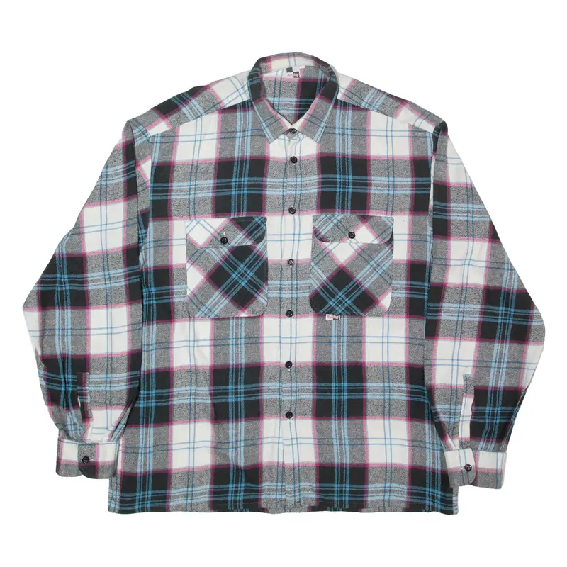 Racing Mens Shirt Grey Check Long Sleeve L 1