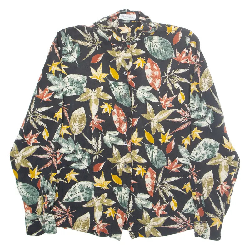 Rafaela Bena Womens Shirt Black Floral Long Sleeve S 1