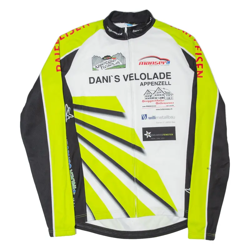 Raiffeisen Cycling Shirt Full Zip Mens Jersey White Long Sleeve S 1