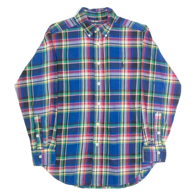 Ralph Lauren Boys Shirt Blue Check Long Sleeve 8Y 1