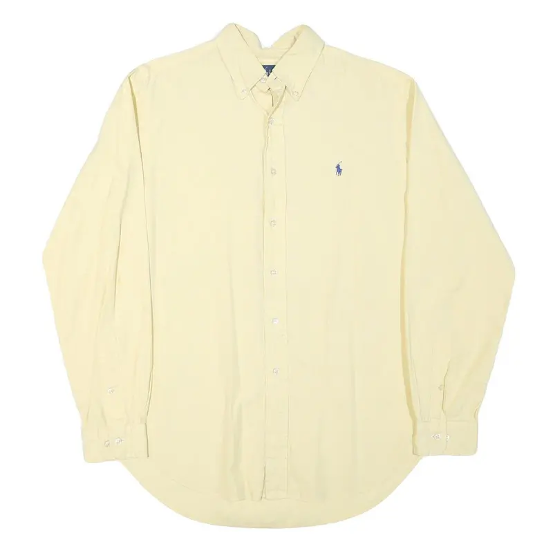 Ralph Lauren Mens Cream Classic Fit L Cotton Blend Long Sleeve Shirt 1