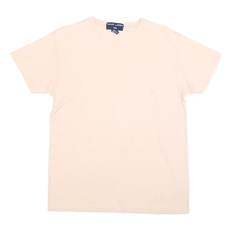 Ralph Lauren Mens Cream Cotton Blend Pocket T-Shirt M Short Sleeve Crew Neck 1