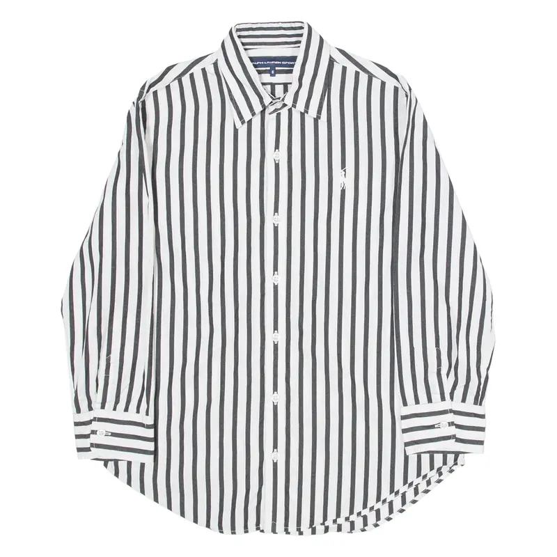 Ralph Lauren Mens Shirt Black Striped Long Sleeve S 1