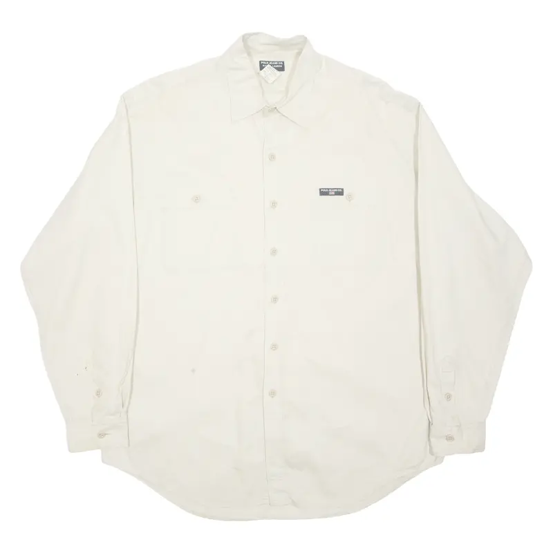 Ralph Lauren Polo Jeans Company Mens Plain Shirt Beige Long Sleeve Xl 1