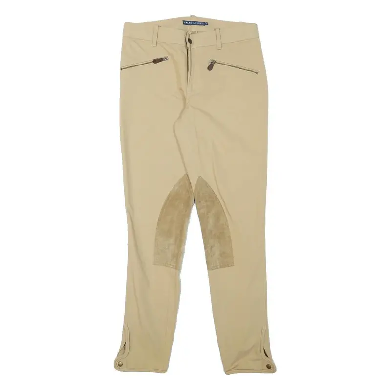 Ralph Lauren Womens Cotton Blend Beige Slim Zip Skinny Trousers W28 L28 1