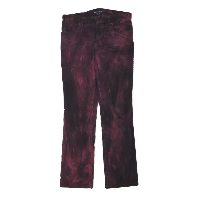 Ralph Lauren Womens Cotton Blend Burgundy Regular Straight Trousers W30 L31 1