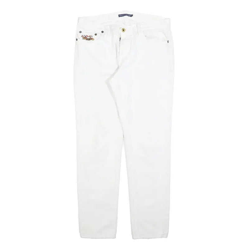 Ralph Lauren Womens Jeans White Slim Skinny Denim W31 L28 Button Cotton Blend 1
