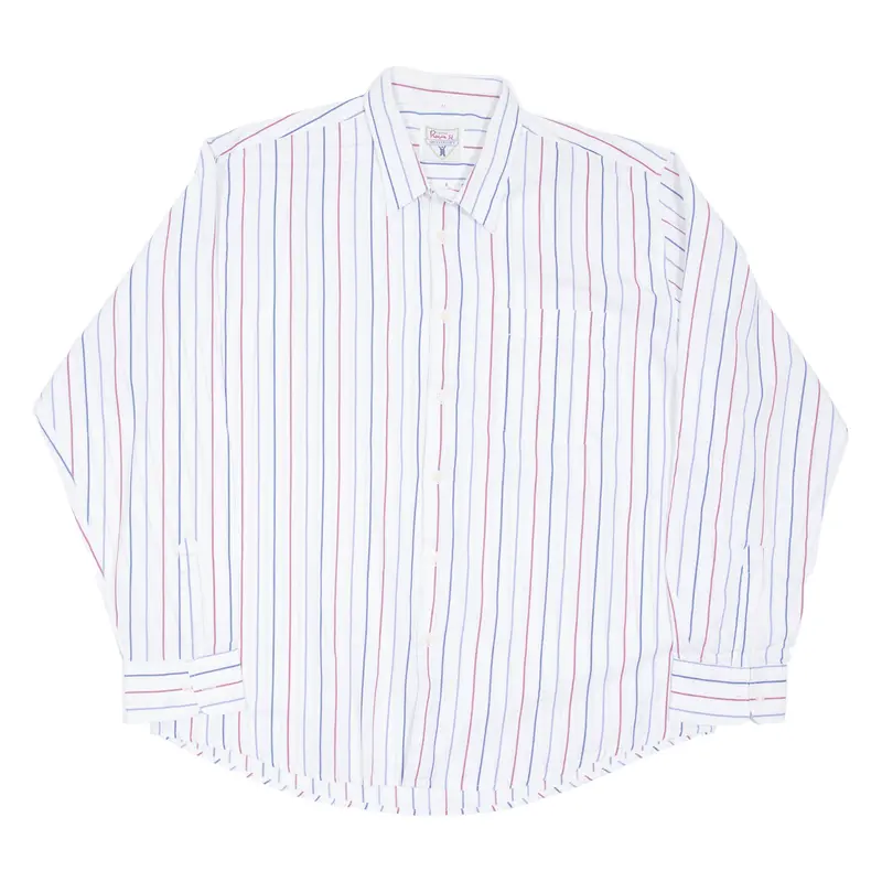 Rasa University Mens Shirt White Striped Long Sleeve M 1