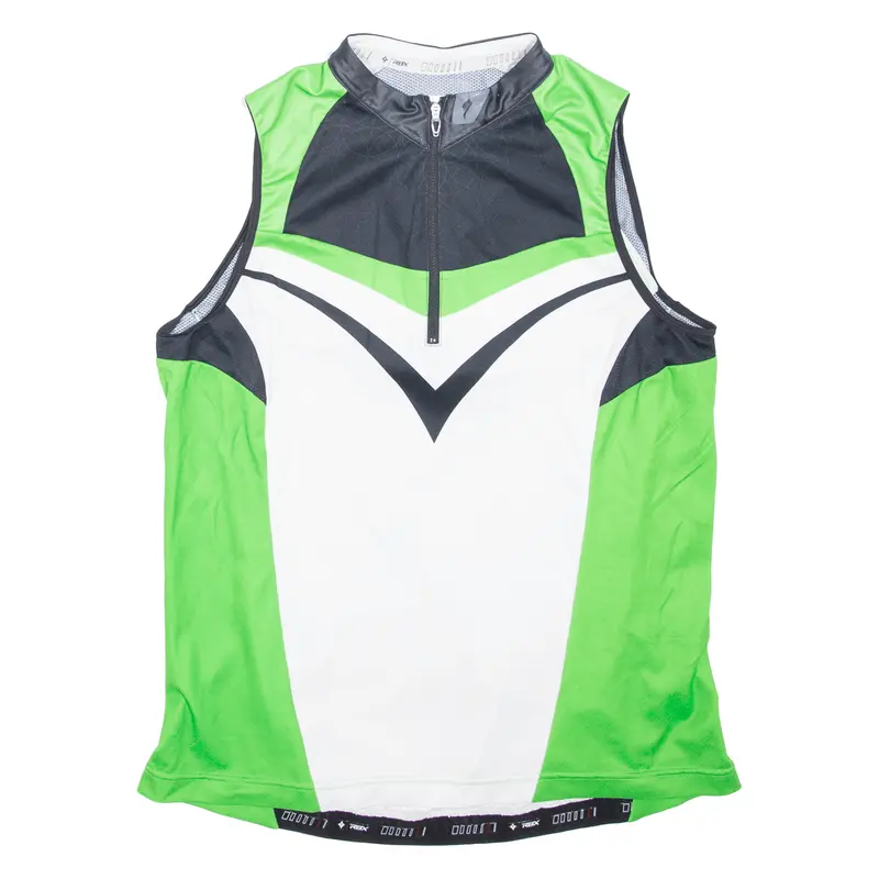 Rbx Cycling Shirt Mens Vest Green Sleeveless 1/4 Zip S 1